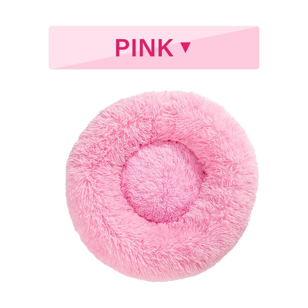Fluffy Calming Donut Dog Bed