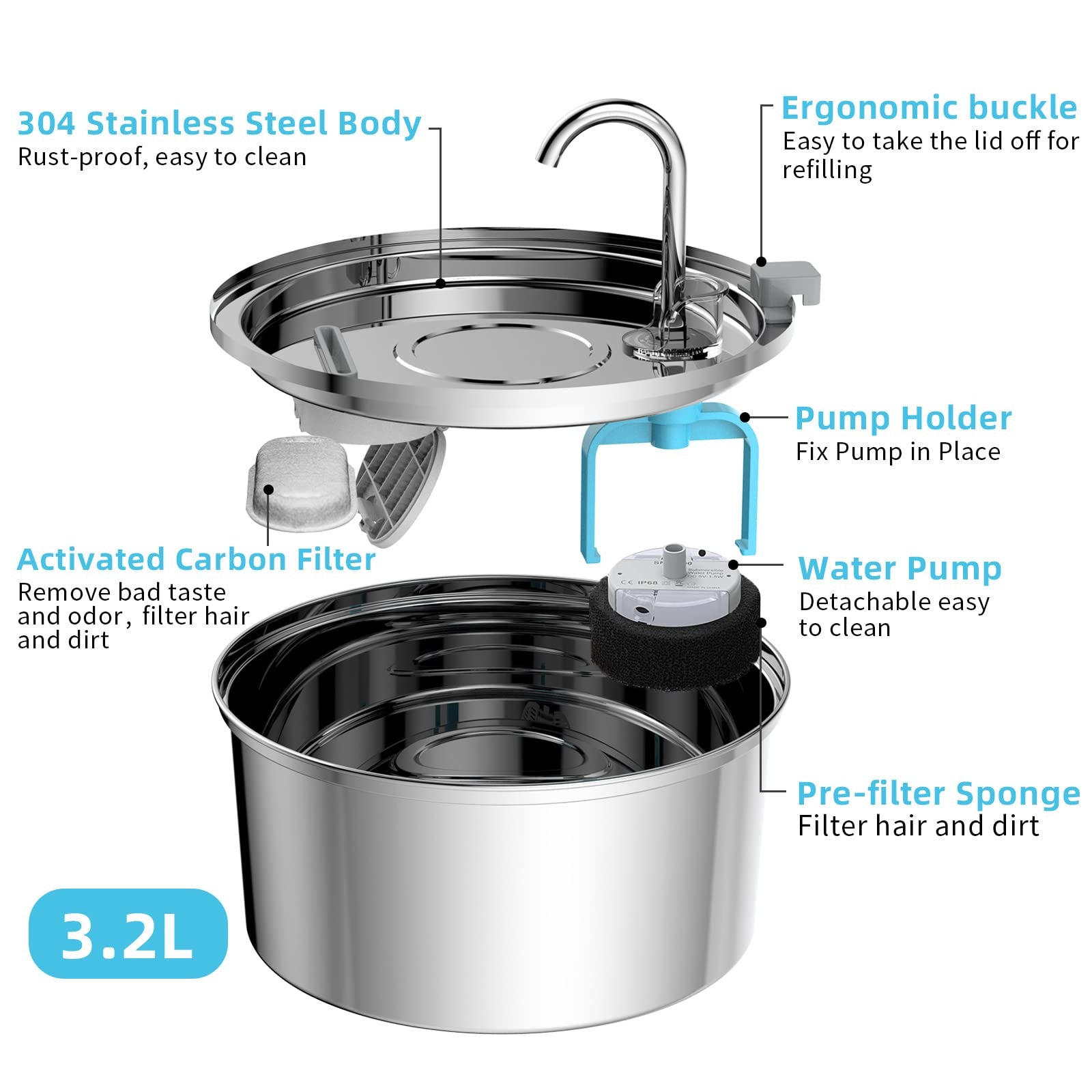 Automatic Stainless-Steel Water Fountain