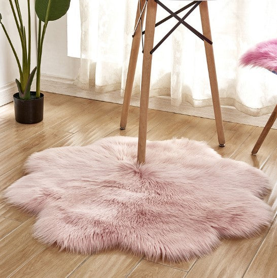 Floral Faux Sheepskin Rug