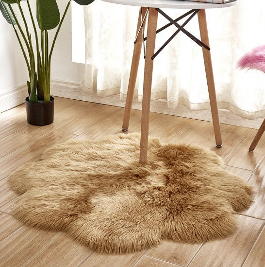 Floral Faux Sheepskin Rug