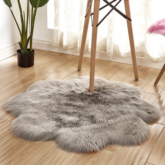 Floral Faux Sheepskin Rug