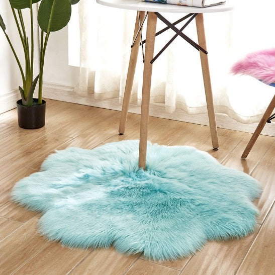 Floral Faux Sheepskin Rug