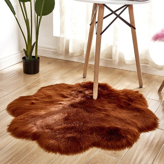 Floral Faux Sheepskin Rug