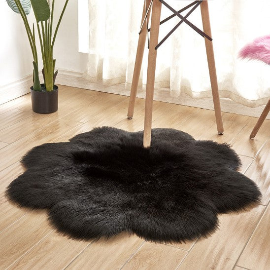 Floral Faux Sheepskin Rug