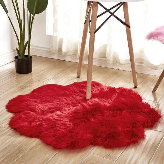 Floral Faux Sheepskin Rug