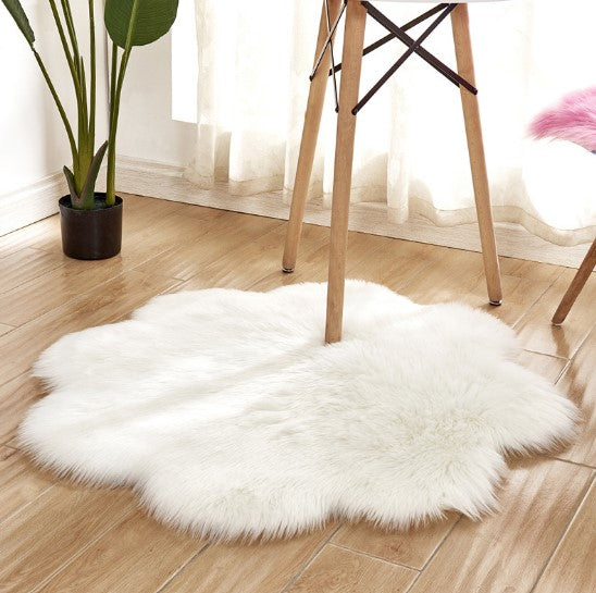 Floral Faux Sheepskin Rug
