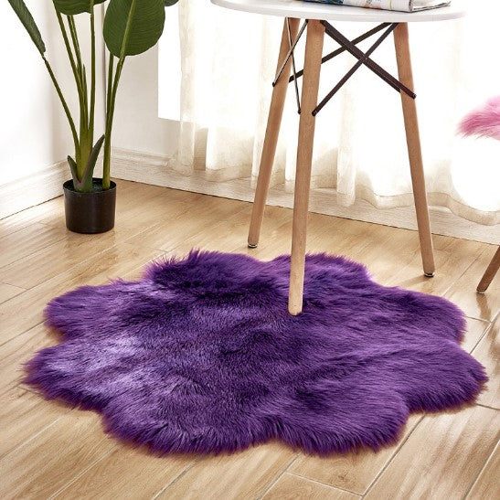 Floral Faux Sheepskin Rug