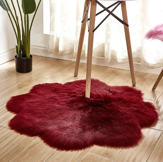 Floral Faux Sheepskin Rug