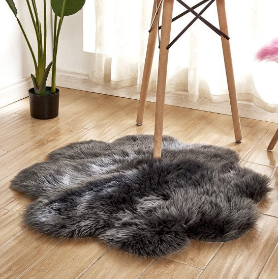 Floral Faux Sheepskin Rug