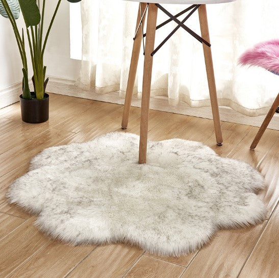 Floral Faux Sheepskin Rug