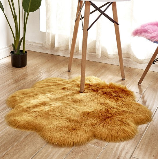 Floral Faux Sheepskin Rug