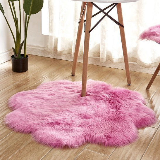 Floral Faux Sheepskin Rug