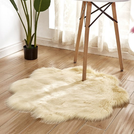 Floral Faux Sheepskin Rug