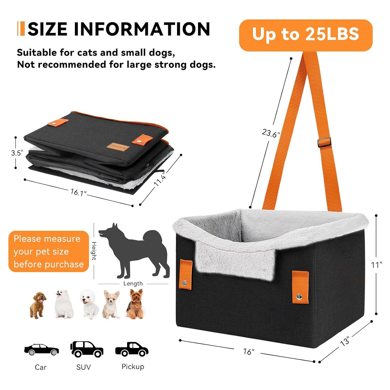 Portable Dog Car Seat Booster