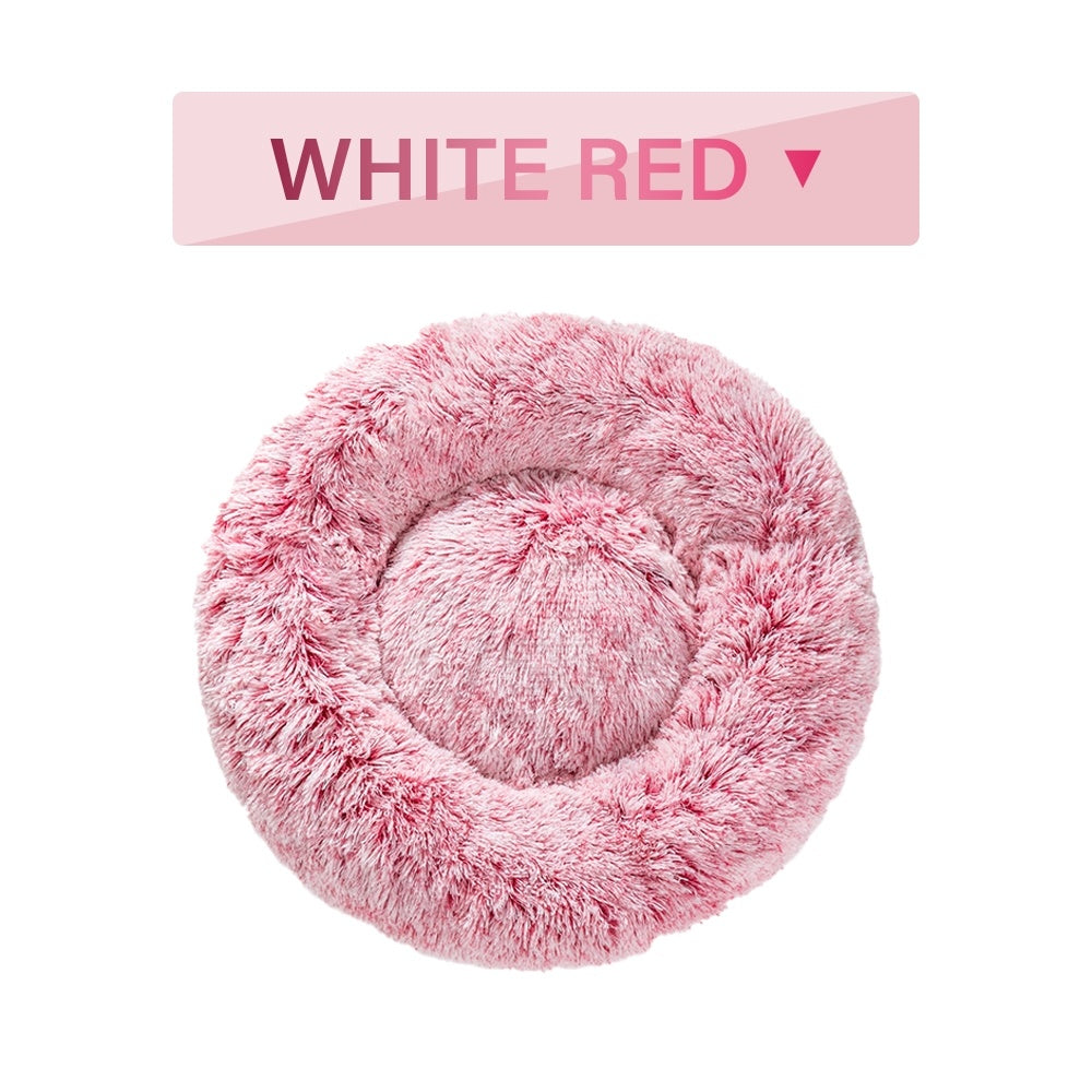 Fluffy Calming Donut Dog Bed